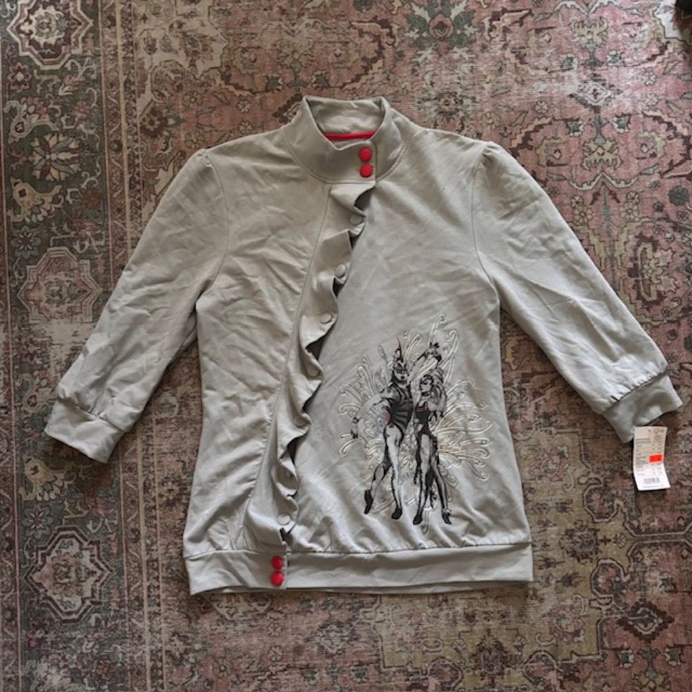 Rare Cirque du Soleil Jacket – Women's Gray Button-Front Jacket Slim XXL